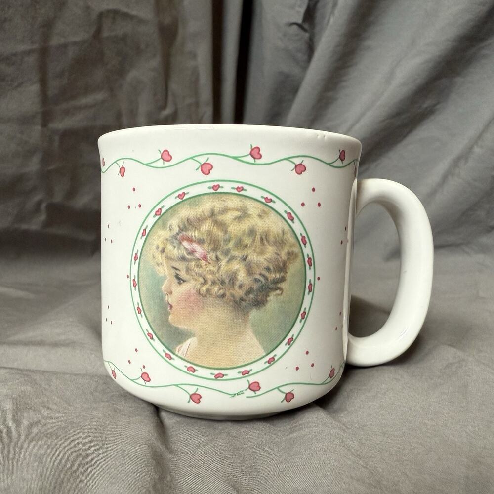 1990 "Peach‎ Blossom" Coffee Tea Mug Bessie Pease Gutmann Cottagecore Floral